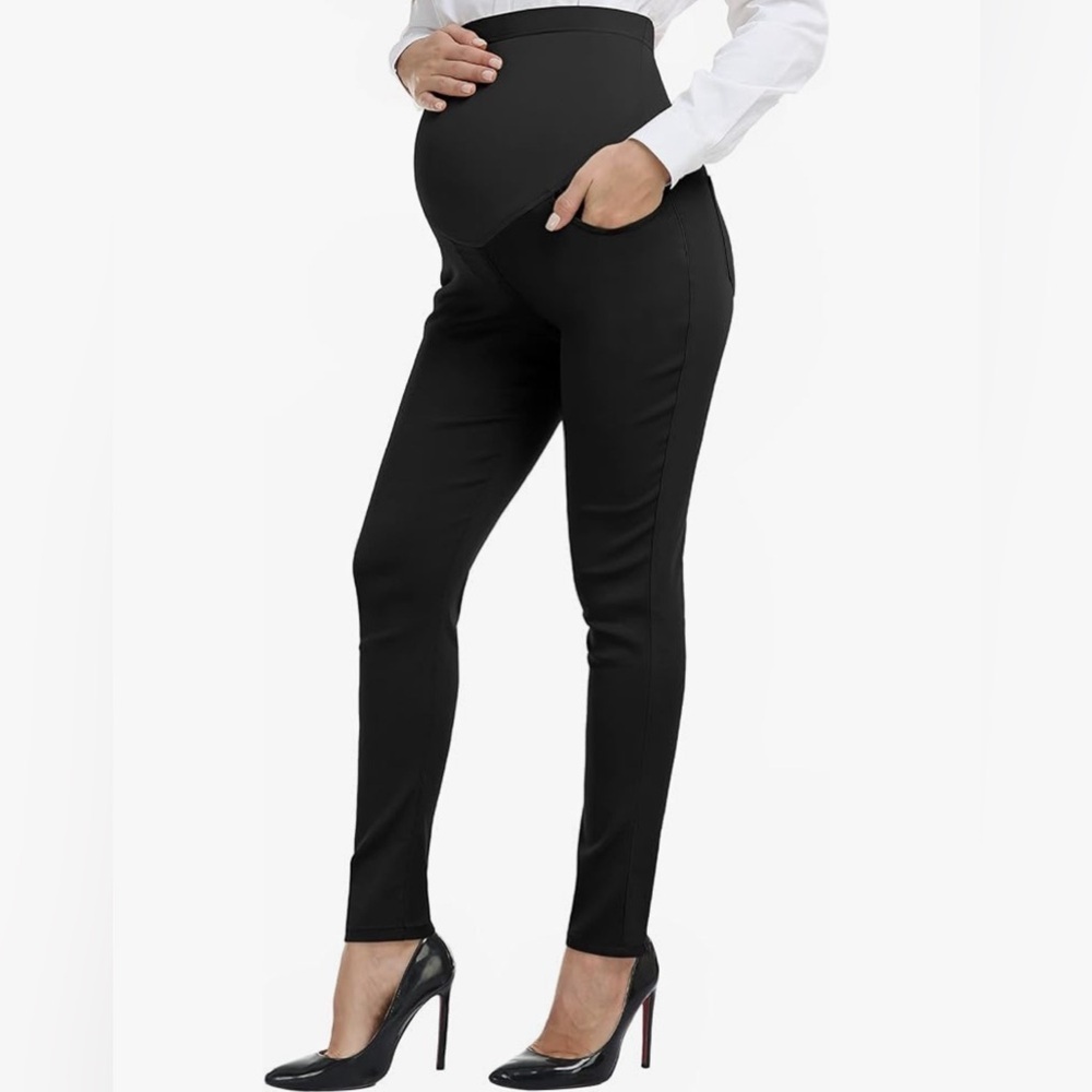 M2 NWT PACBREEZE‎ Women's Over The Belly Maternity Skinny Ankle Pants - Size: L
